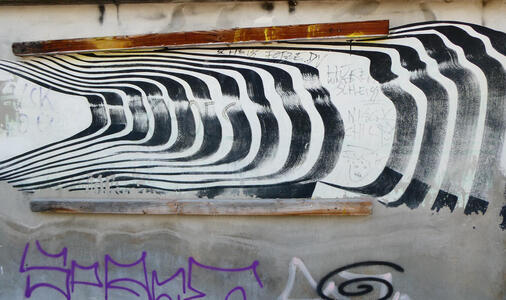 Zebra striping that looks like a sound wave moving through air