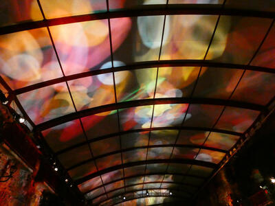 View of mirrors reflected in ceiling