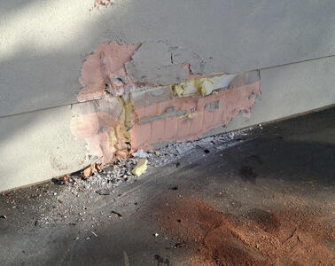 Broken section of wall