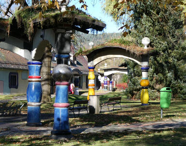 Arches with colorful support columns