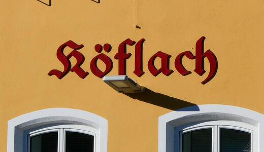 Köflach in old fraktur style script