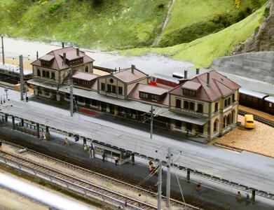 Closeup view of model station