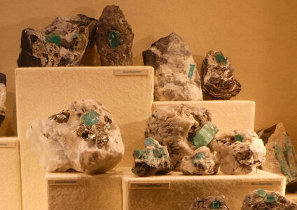 Rocks with green crystals in them