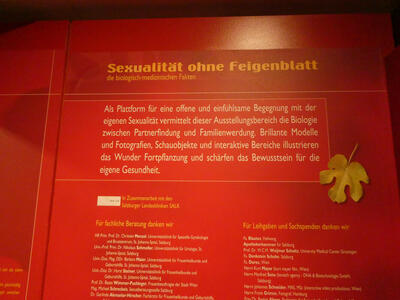 Poster about sexuality without the fig leaf - the biological and medical facts
