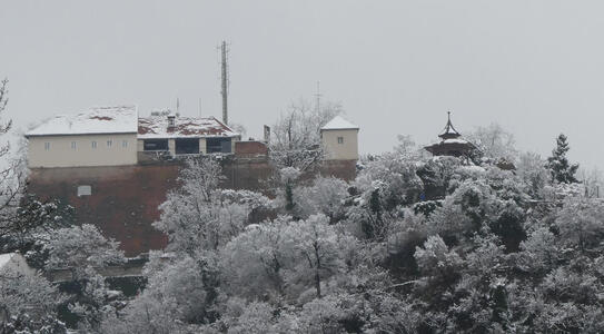 At left, Schloßberg; at right, the “Chinese Pagoda”.