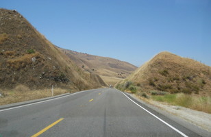 hills eat either side of the road
