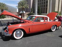 Red and white convertible