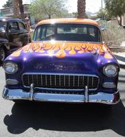 purple car w. yellow teardrop design