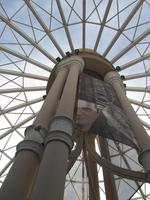 Upward view through central “dome” at Sahara main entrance