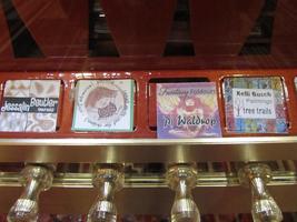 Close up of the types of art offered in the vending machines.