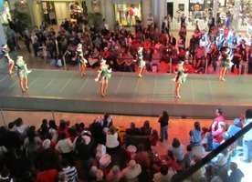showgirls lined up doing a dance routine