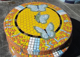 top of yellow chips: butterfly design
