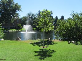 Lake with fountain