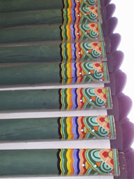 Painted wooden beams 