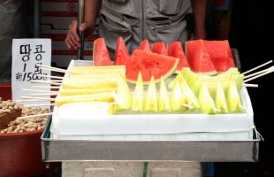 Melon and pineapple is good on a hot day.