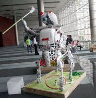 Metal centaur sculpture