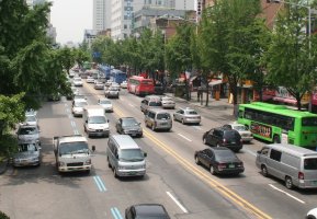 View from pedestrian overpass