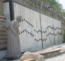 Statue on riverwalk