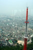 The orange tower is also part of the Seoul Tower complex.