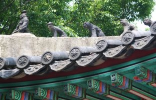 Interesting statuary on a shrine at Seoul Tower