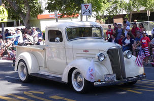 Antique white pickup truck
