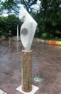 white marble horselike sculpture