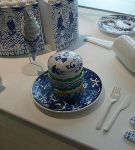 hamburger and ice cream cone