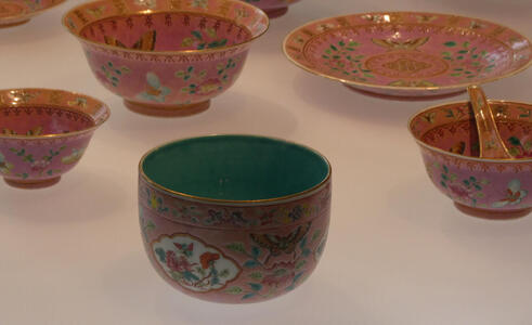 closeup bowl with green inside