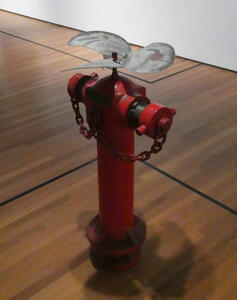 water main stanchion with fan blades on top