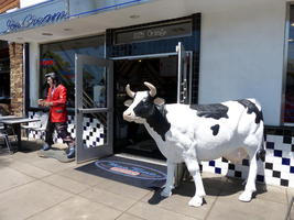 Elvis and Cow outside creamery