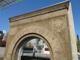 Ornately carved arch from former Chicago Stock Exchange Buliding