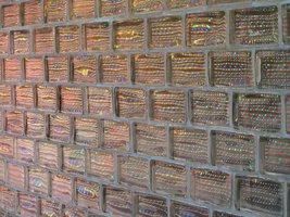 close up of LED “bricks” making up the sculpture