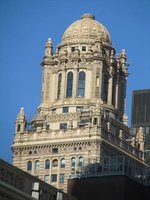 Dome of ornate old building in downtown Chicago