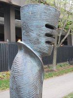 Close-up of head of sculpture
