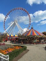 Ferris wheel and carousel at Navy Pier