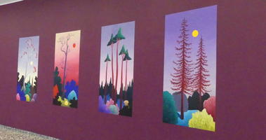 Flat-color landscapes