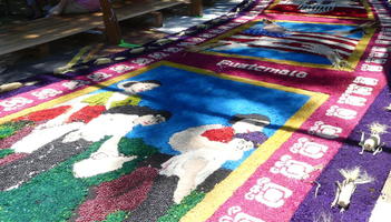 Mosaic made of small beans