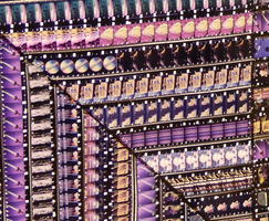 Closeup of colored film cells