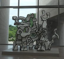 Abstract black/white sculpture