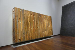 Work made of gymnasium floor boards