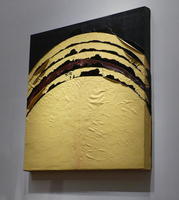 Yellow and black abstract painting