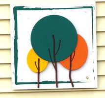 Logo with three stylized trees