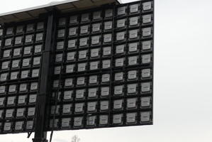 Back of jumbotron showing multiple receivers