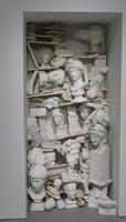 Large wall niche filled with grecian-style busts