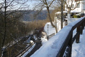 View down from top of hill