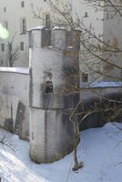 Exterior castle showing rounded turret
