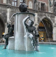 Fountain with frozen-over figures