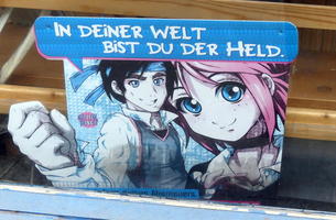 Manga style man and woman
