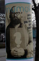 Advert for One Man Anti-Show; shows performer (a bearded man)