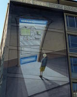 wall art child at atm